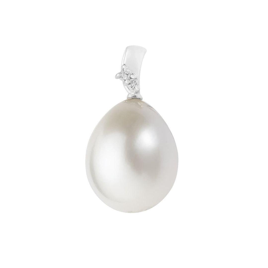 Comete Pendant in 750‰ white gold, white diamond and drop pearl COP268
