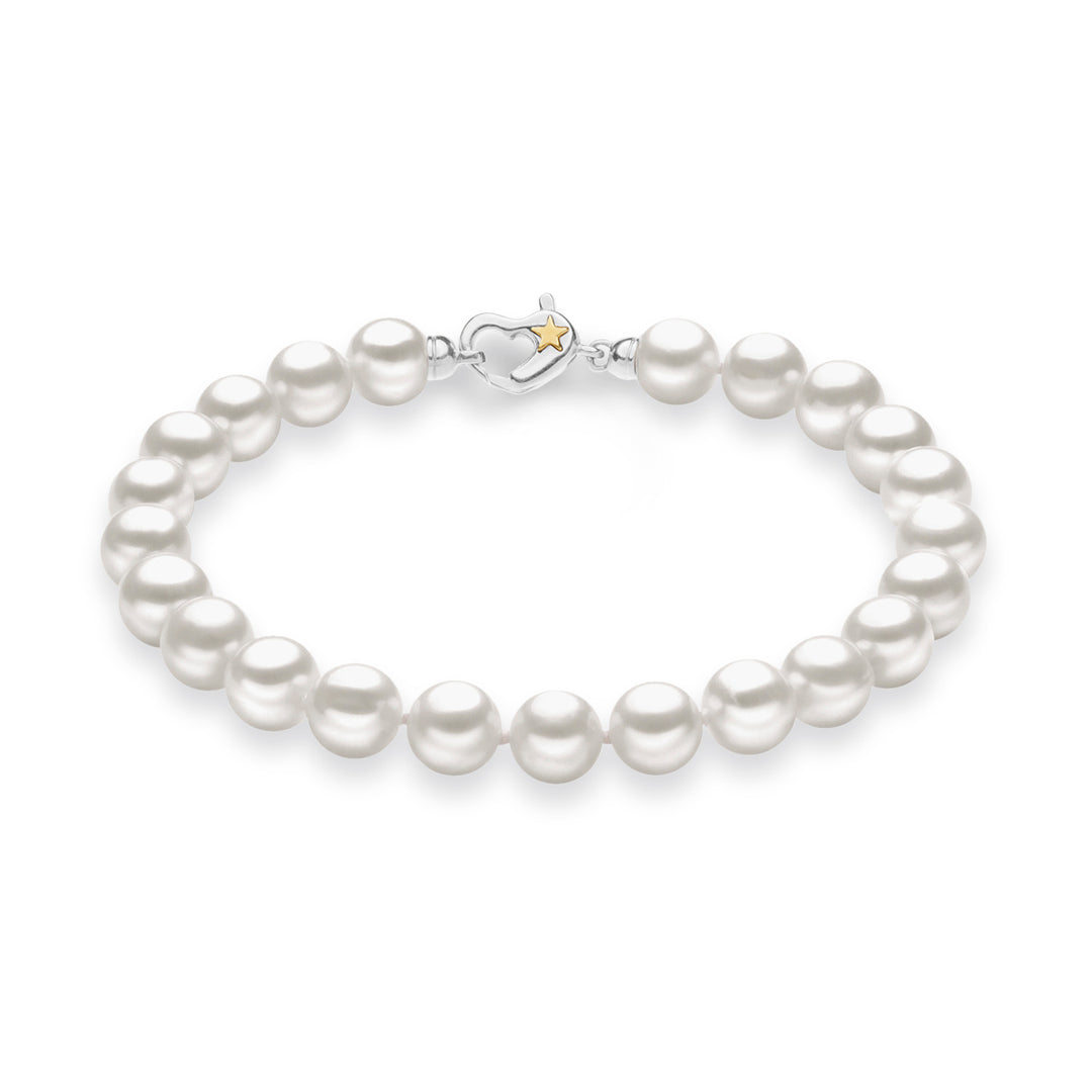 Bracelet Comete Acquadolce Pearl Strand en argent et or jaune étoile BRQ310