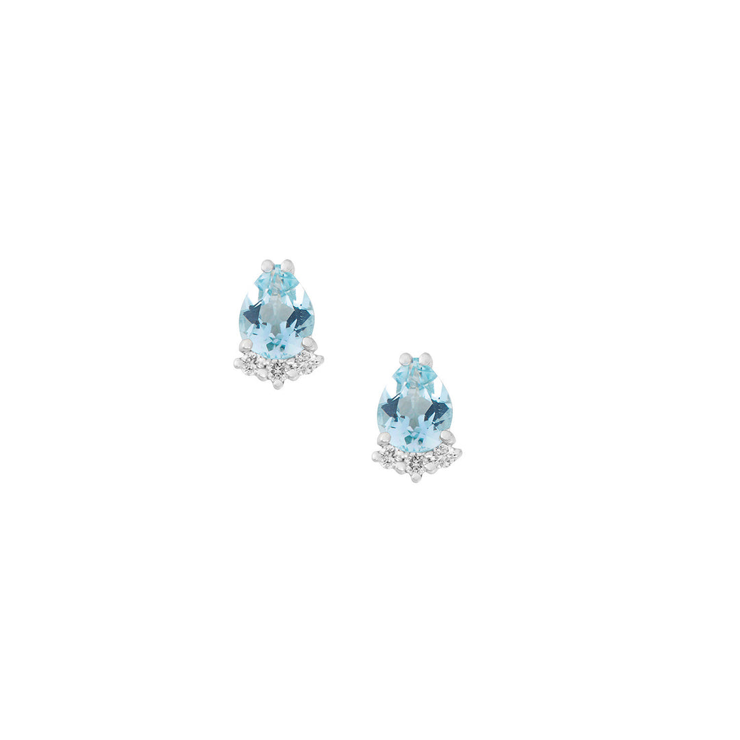 Comete Earrings in 750‰ Gold, Diamonds and Aquamarine drop ORQ280