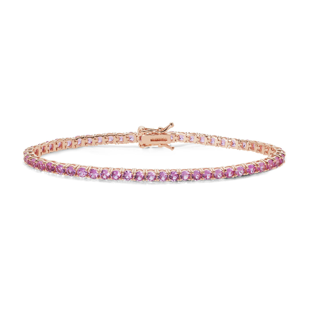 Comet Tennis in Rose Silver and Pink Zircons BRA241M17