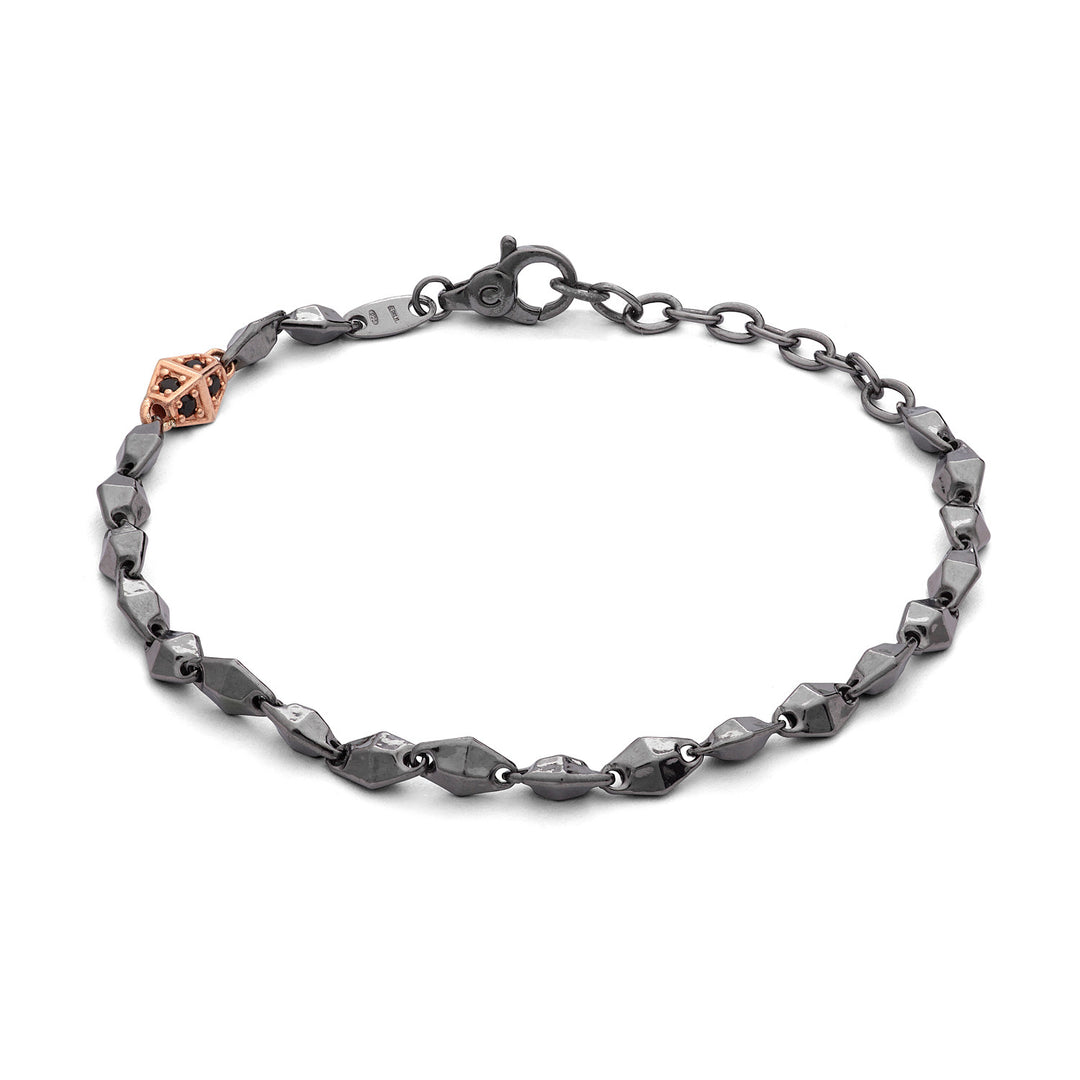 Comete Bracciale in Argento rosè e brunito con zirconi UBR1008