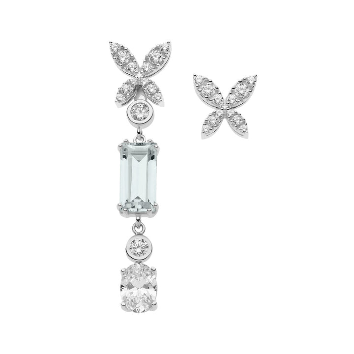 Comete Glamorous earrings in silver and zircons ORA131