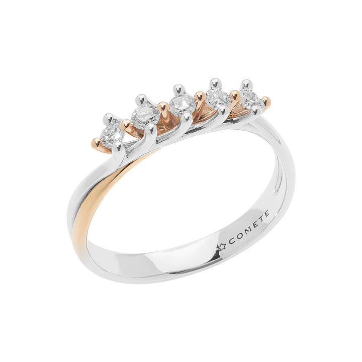 Comete Ring in pink and white gold with diamonds ANB2660