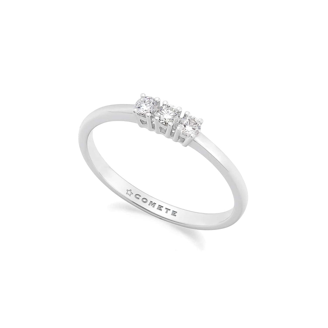 Bague Comète Trilogie en Or blanc 750‰ et Diamants ANB2755