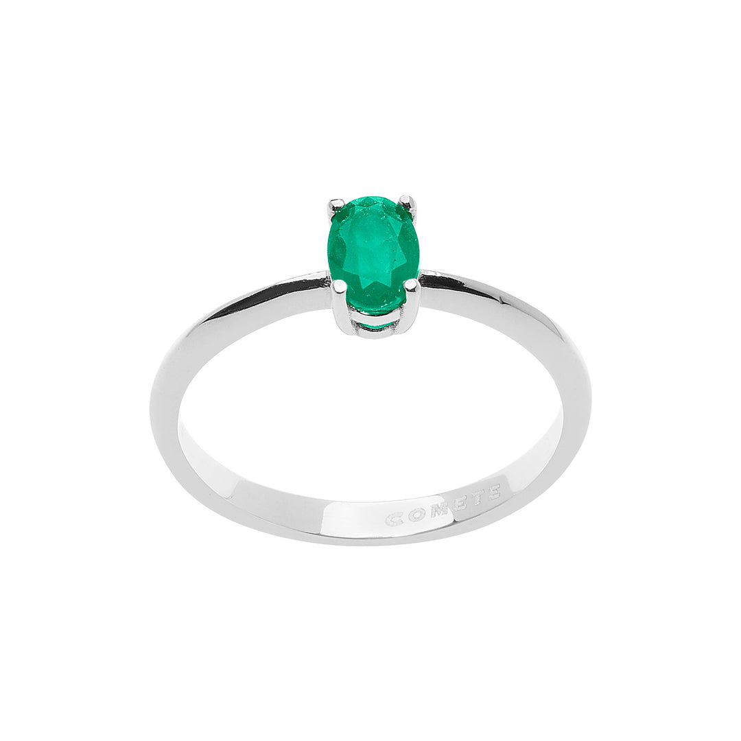 Comete-Ring aus Weißgold und ovalem Smaragd ANB2677S3
