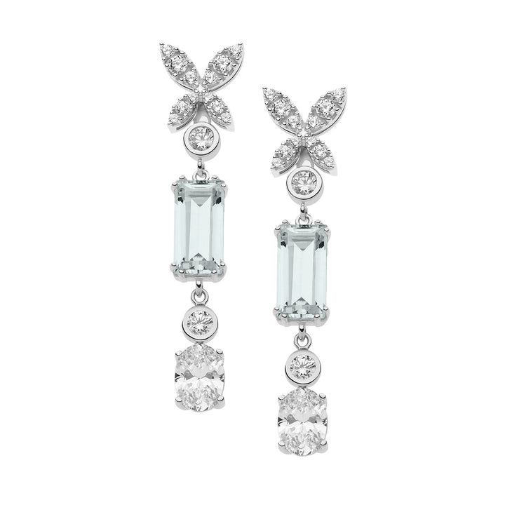 Comete Glamorous earrings in silver and zircons ORA131