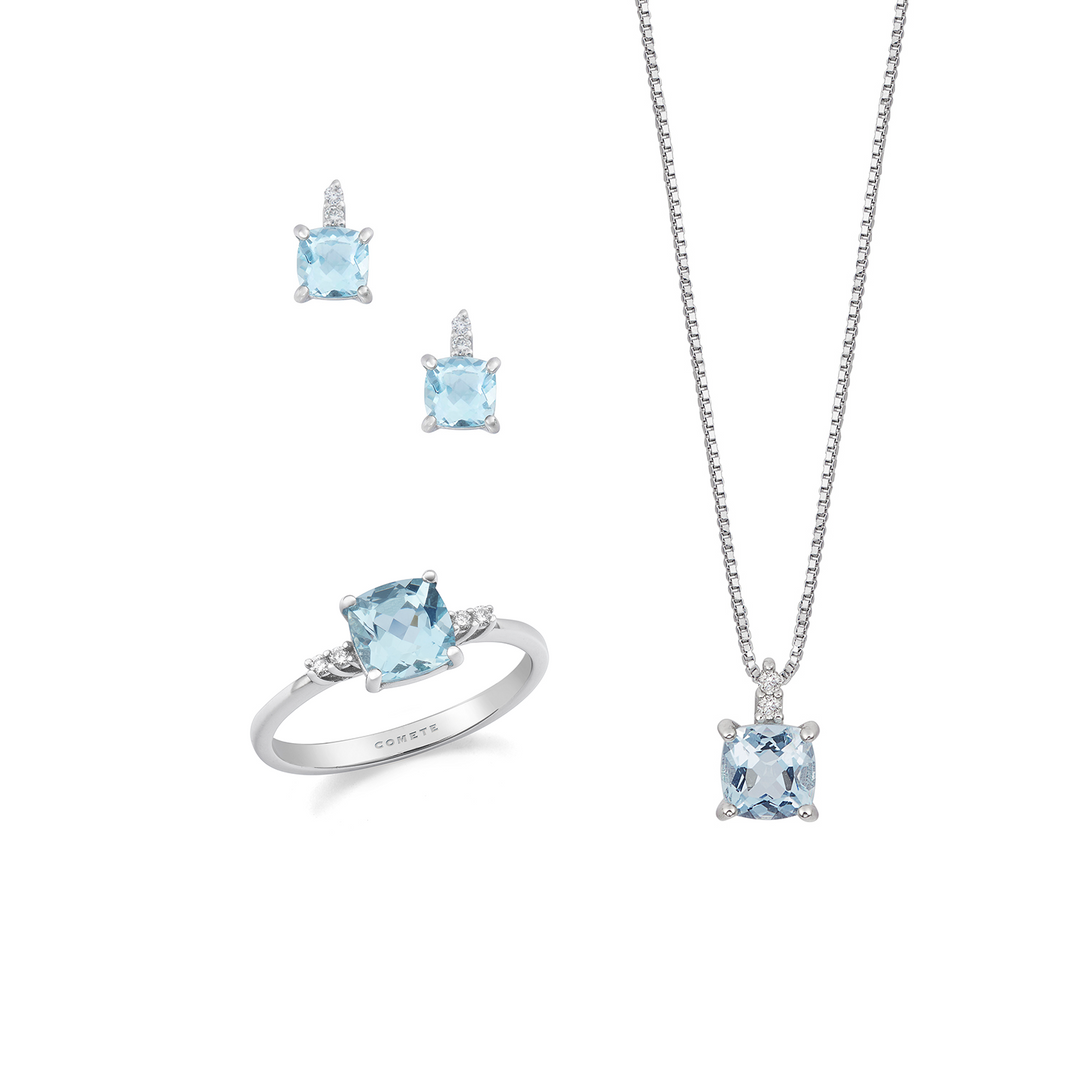 Comete Collier, bague et boucles d&