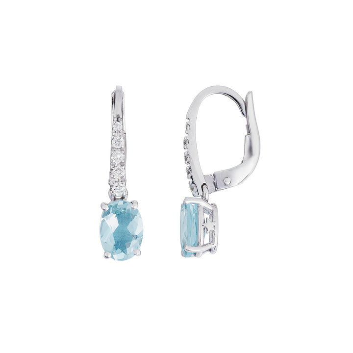 Ovale Aquamarin-Ohrringe von Comete aus Gold und Diamanten ORQ277