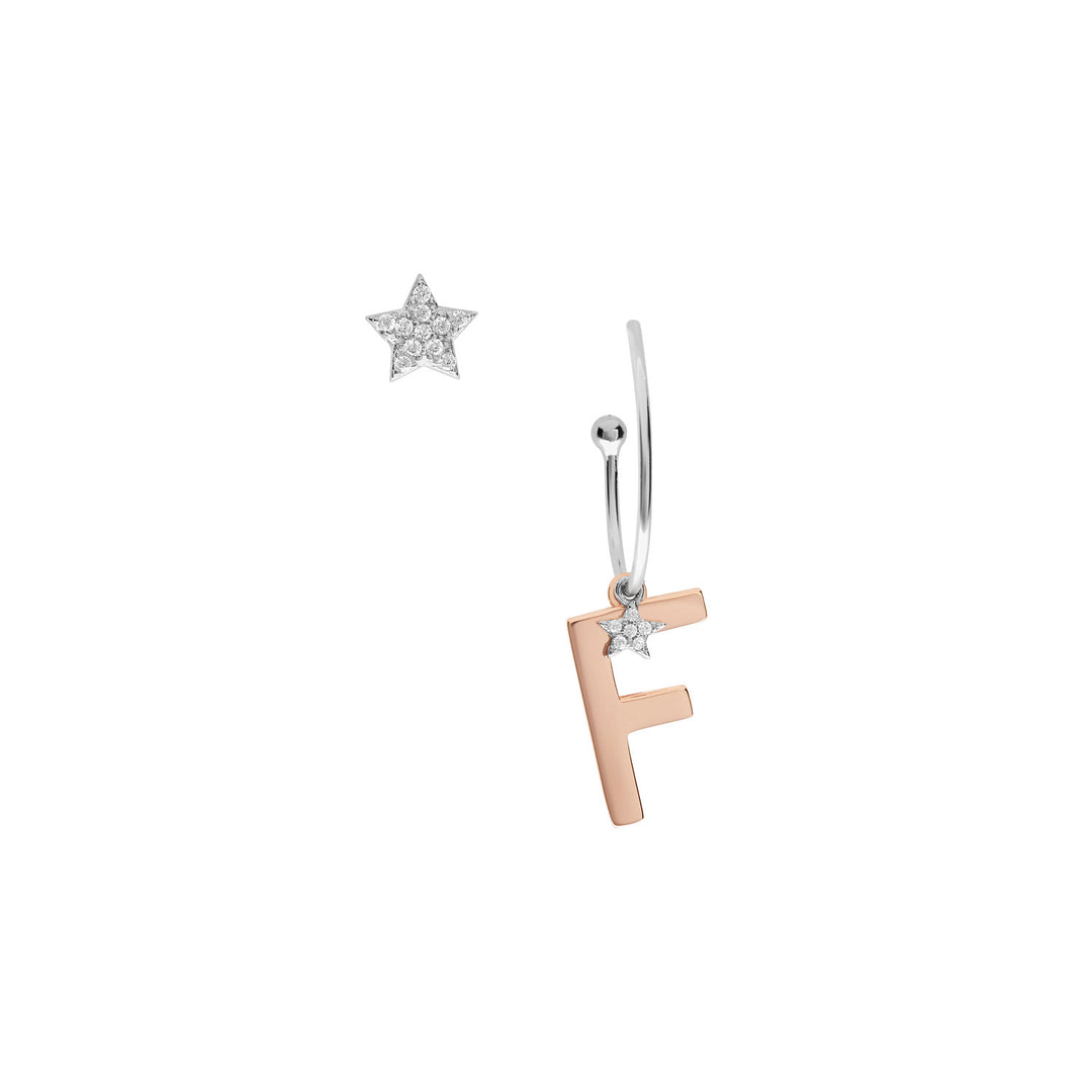 Comete Orecchini in Argento Lettera F ORA153