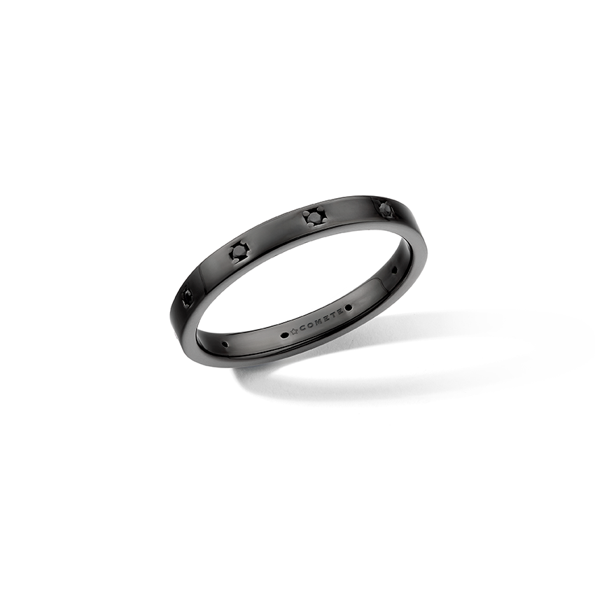 Comete Anello in Argento 925‰ rutenio, zirconi neri UAN131M13