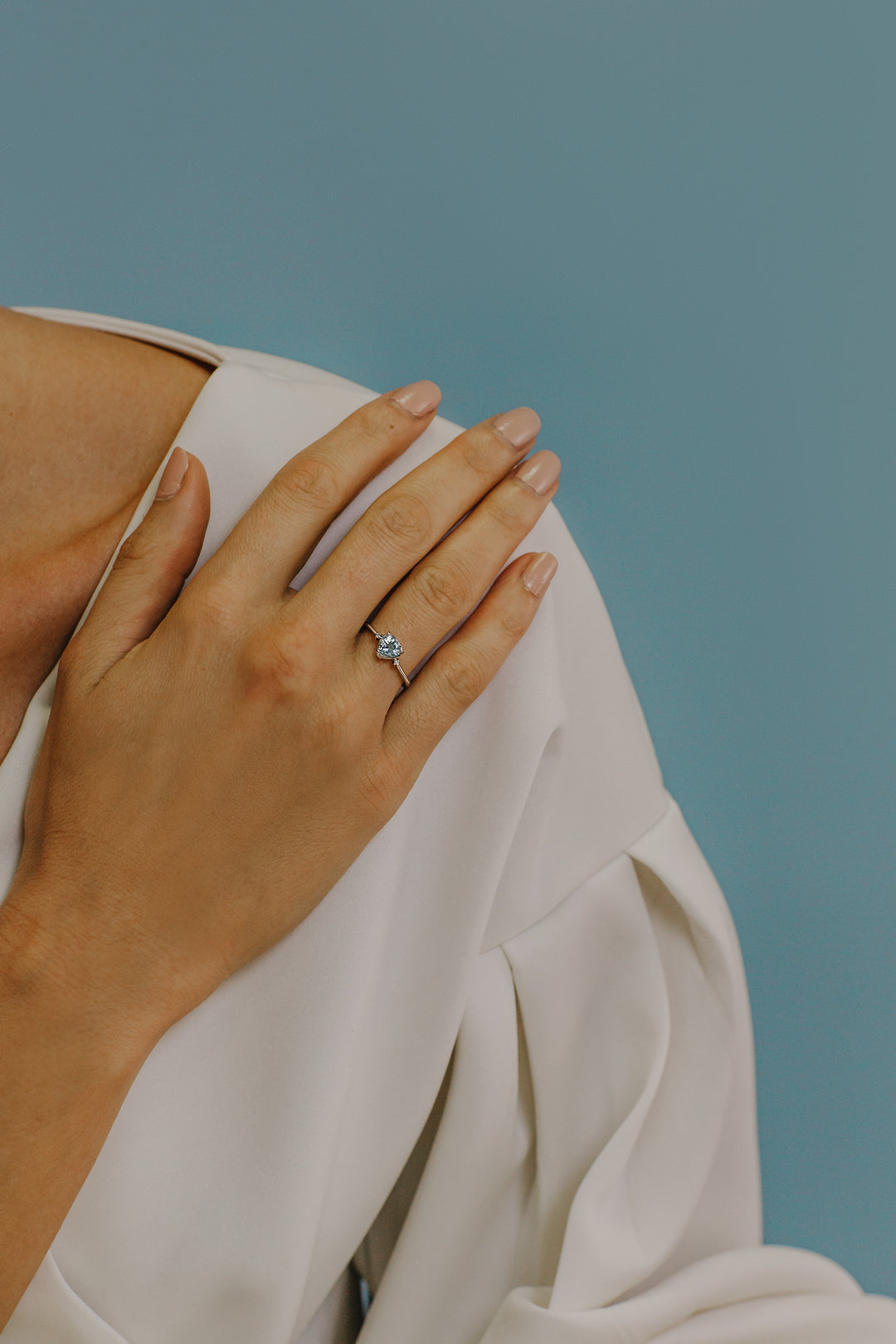 Bague Comete Or Diamant et Coeur Aigue-Marine ANQ300