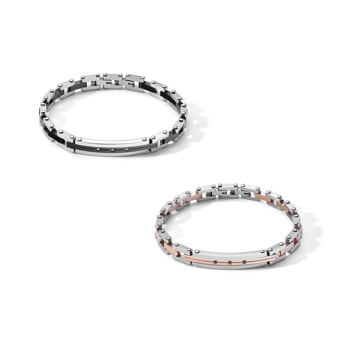 Comete Zip Bracelets in black PVD Steel and Zircons UBR10371038