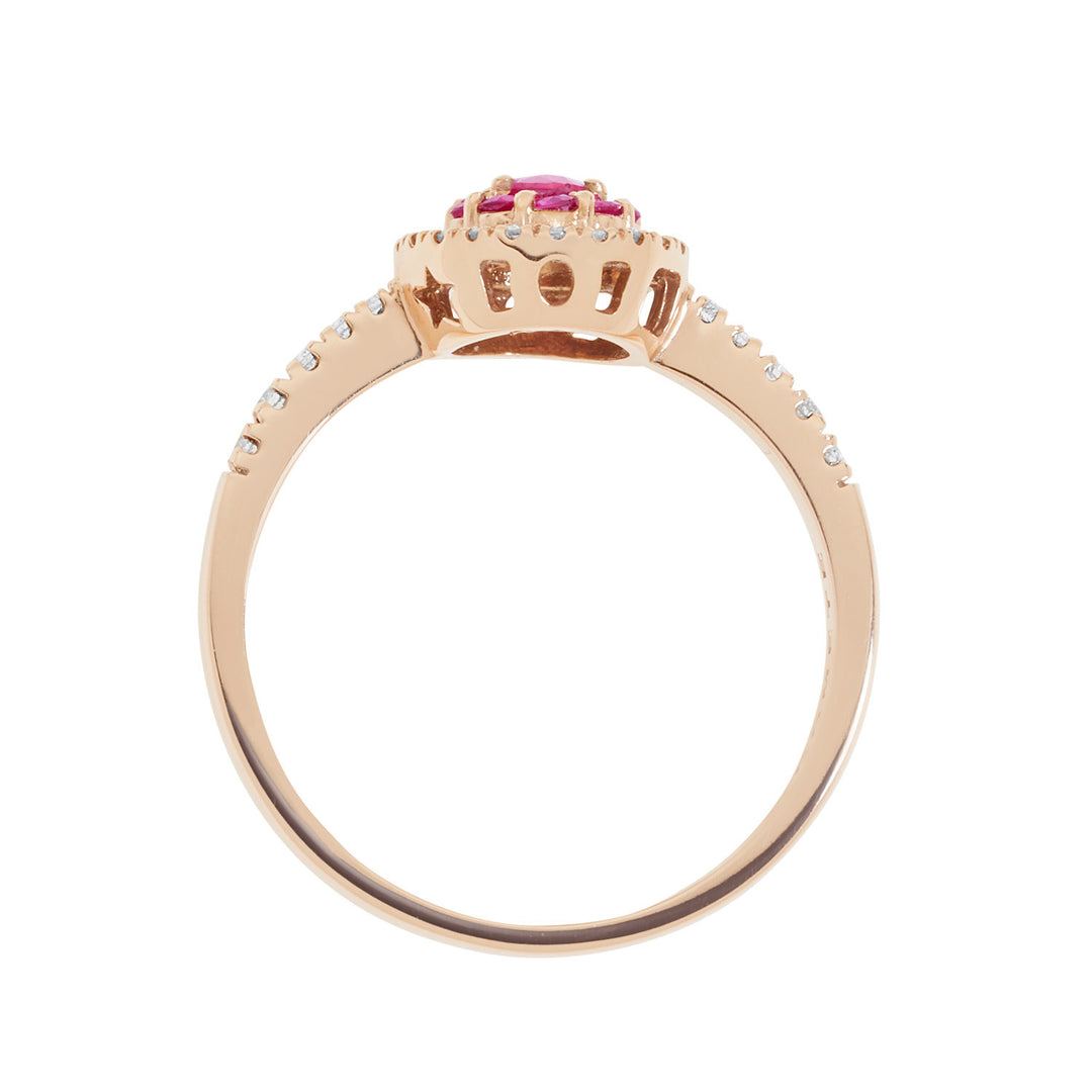 Comete Anello in Oro rosa Diamanti e Rubini ANB2580