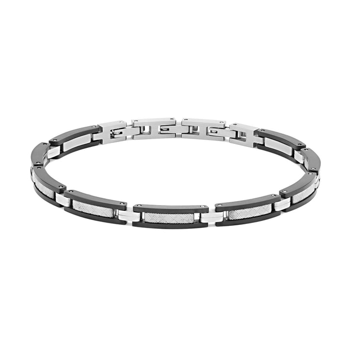 Comete Textured bracelet in steel and black PVD UBR979