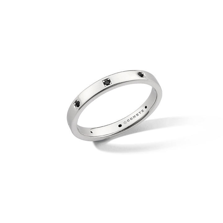 Bague Comete en argent 925‰ rhodié, zircons noirs UAN132M18