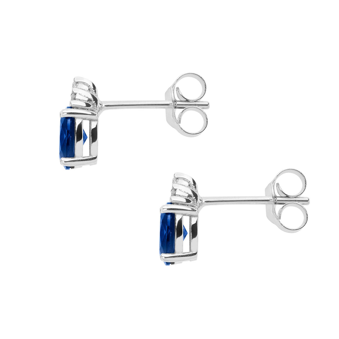 Comete Earrings in Gold, Diamonds and Oval Sapphire ORB1069
