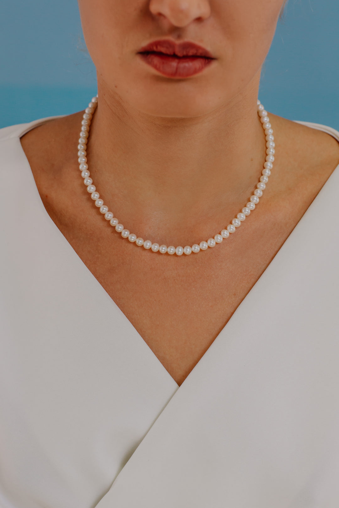 Comete Freshwater Pearl Necklace in Gold FWQ103AM