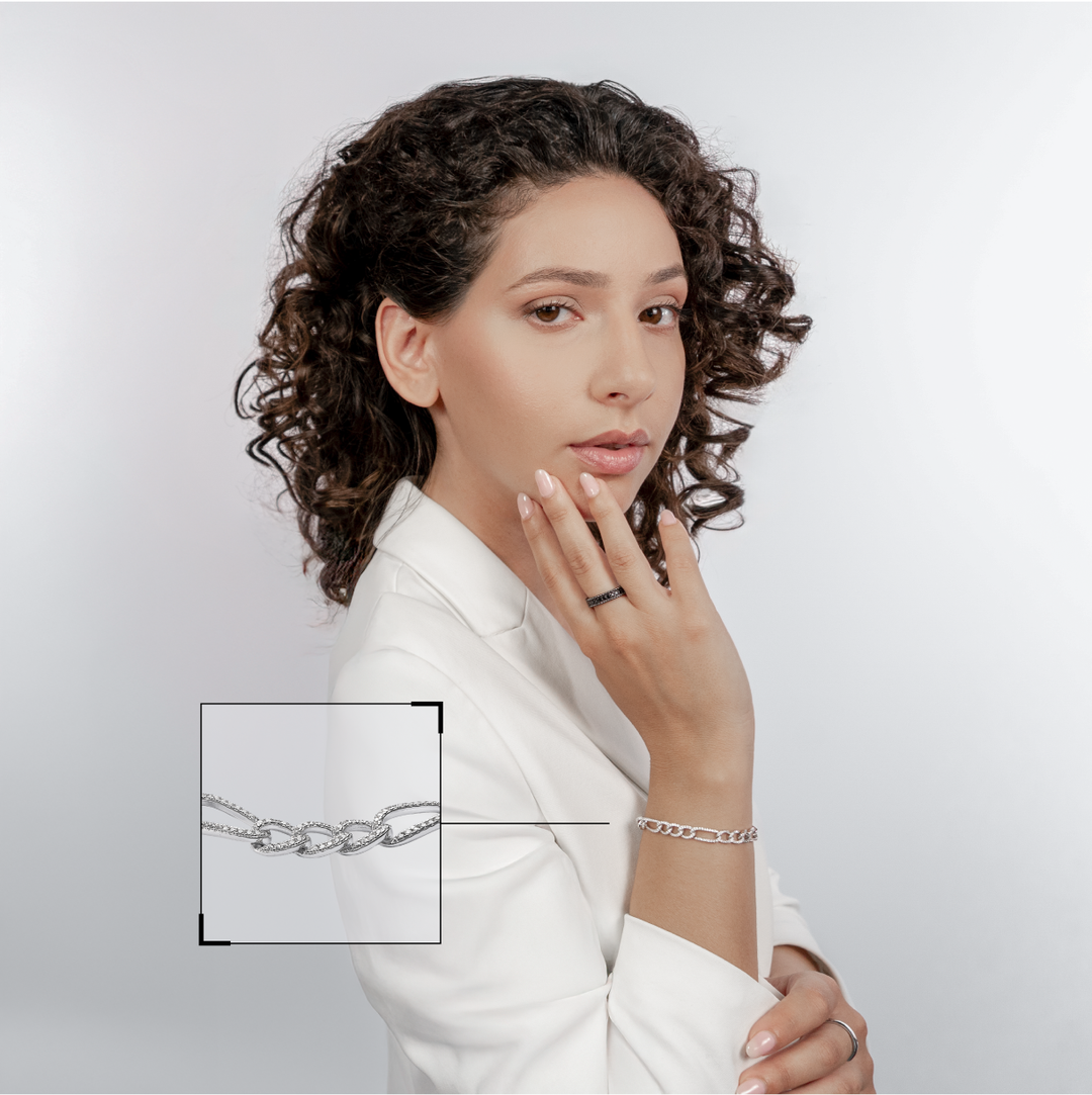Bracelet Comete en argent 925‰ rhodié, zircons blancs UBR1290