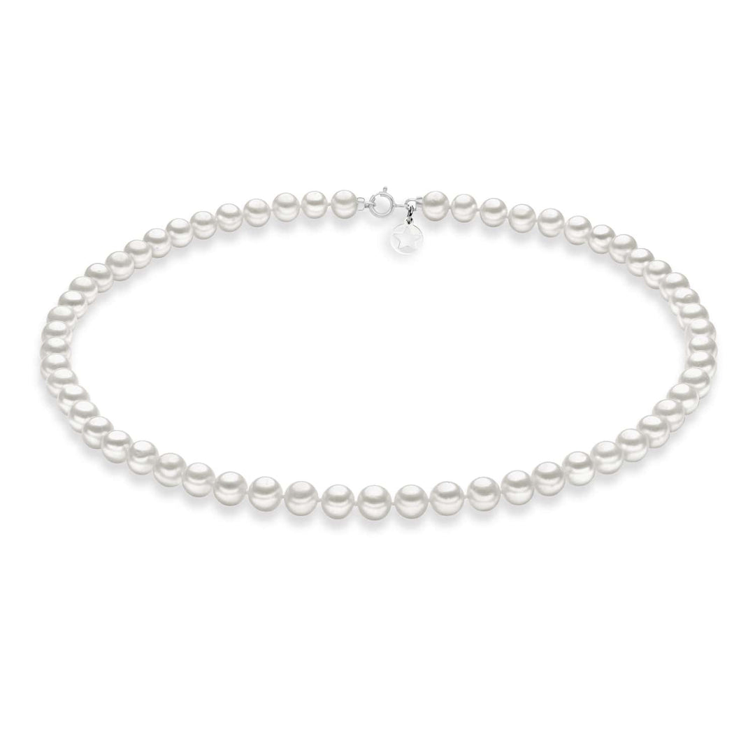Comete Girocollo in Oro bianco 375‰, Perle coltivate e Charm Stella in Argento KFWQ105AM50