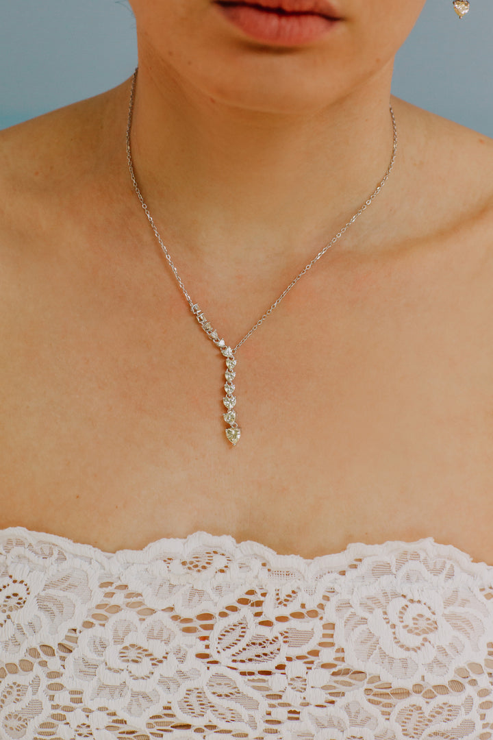 Comete Choker with hearts in degradé Silver GLA245