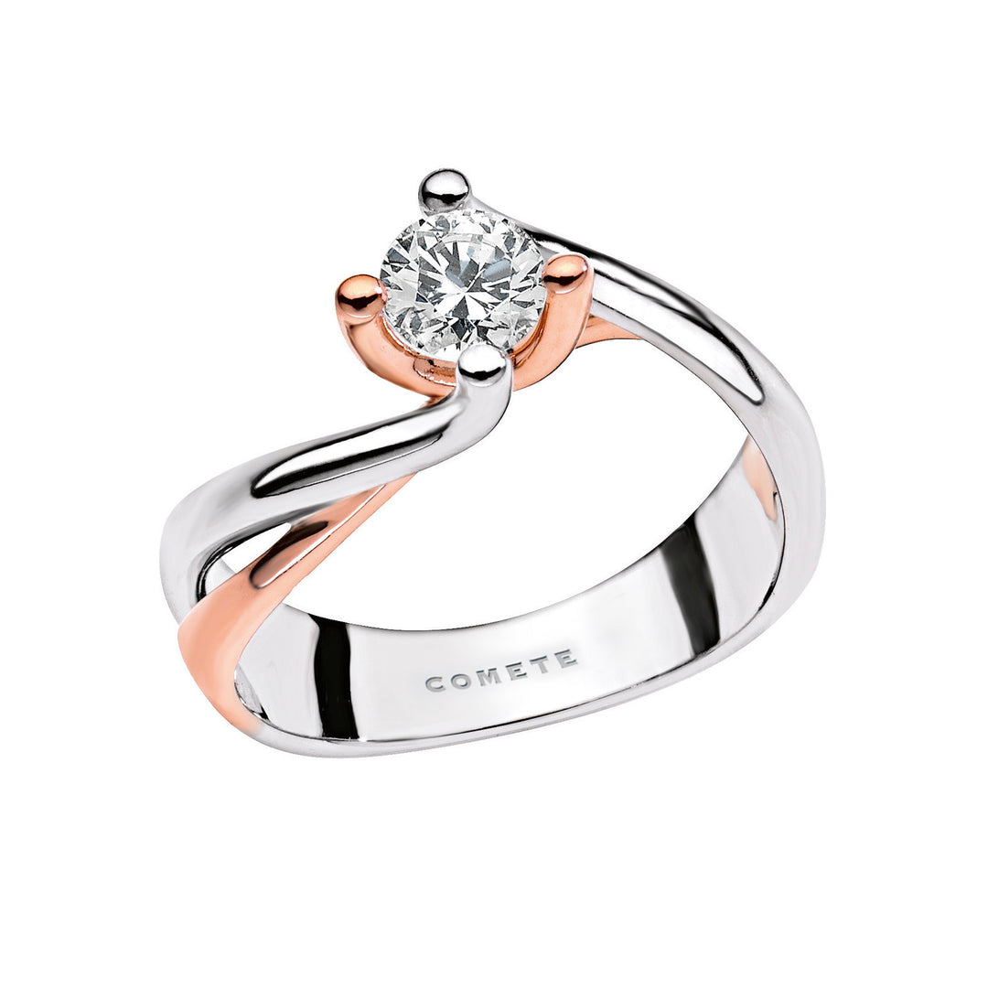Comete Two-tone Solitaire in Gold and Diamond ANB1823