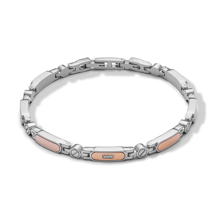 Comete-Armband aus Rosé-PVD-Stahl und Diamanten UBR1009