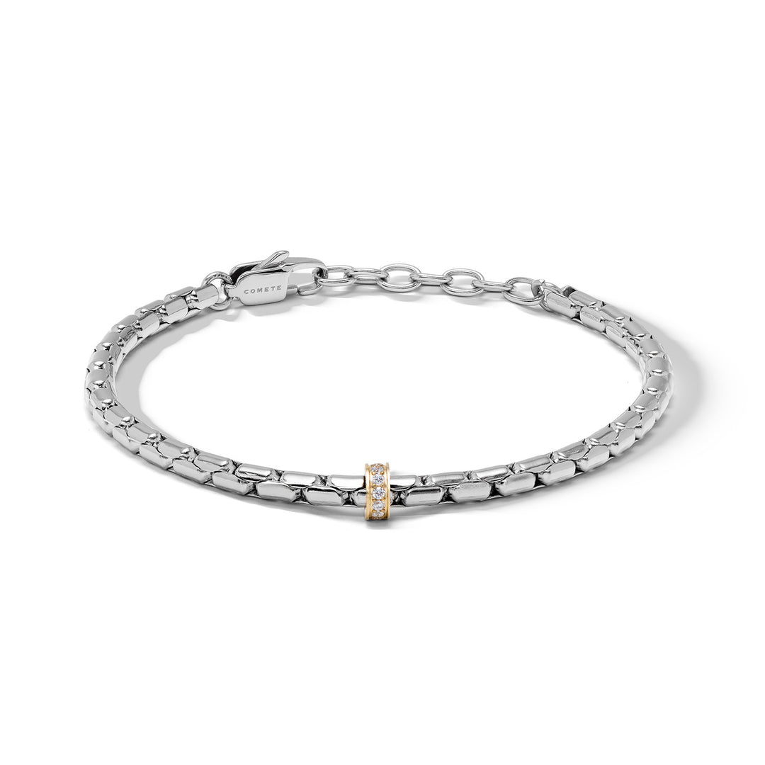 Comete-Stahlarmband mit gelbem PVD und weißen Zirkonen UBR1350