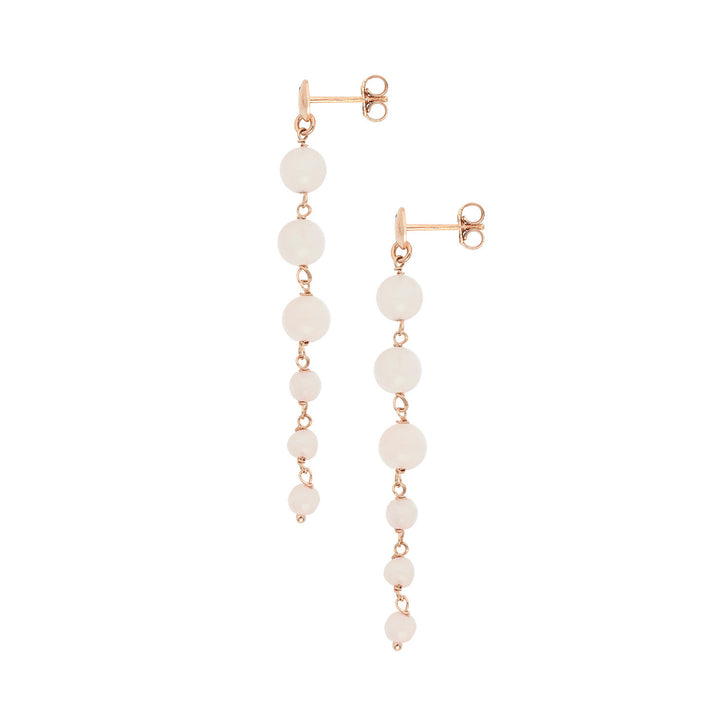 Comete-Ohrringe aus 925‰-Silber mit Rosenquarz und farbiger Jade ORA226