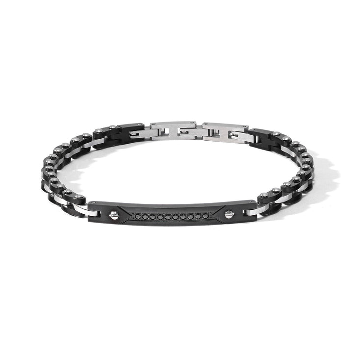 Comete Bracciale acciaio con pvd e zirconi neri UBR1188