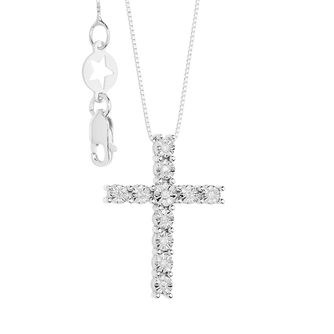 Comete Collana Croce in Oro e Diamanti GLB1630