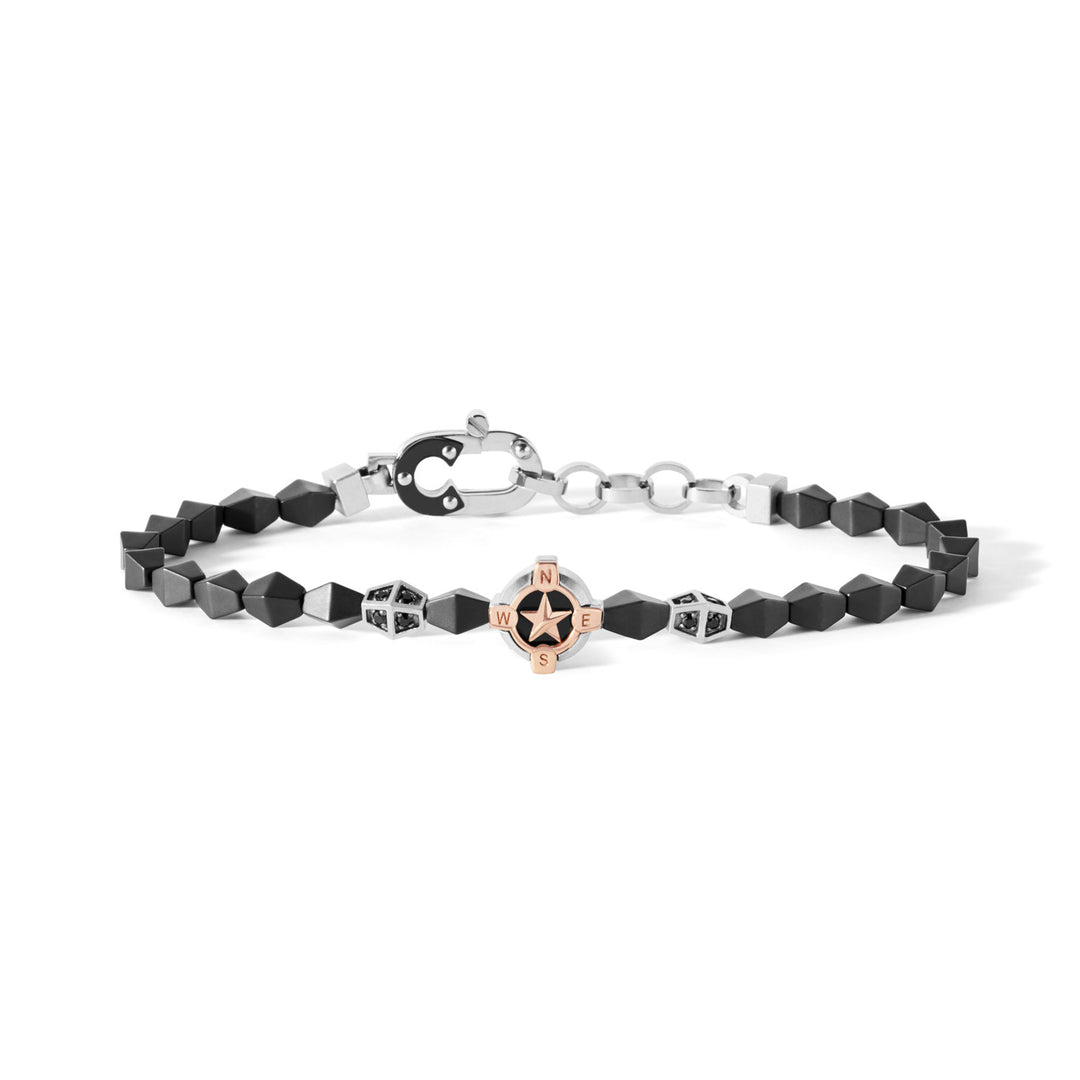 Comete Bracciale in Argento e ceramica nera UBR919