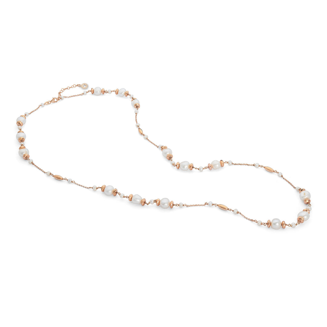 Comete Collana Argento 925‰ con Perle Acquadolce, Ematite rosè GLA285