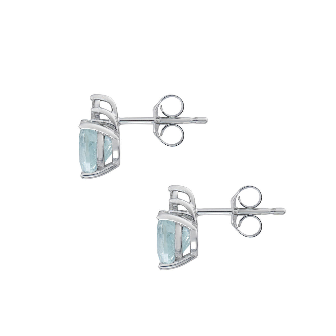 Comete Earrings in 750‰ Gold, Diamonds and Aquamarine heart ORQ265