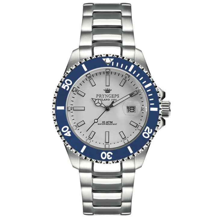 Pryngeps Mediterranean Watch Professional 42mm Blue Quartz Steel A1097 B/B (Kopi)