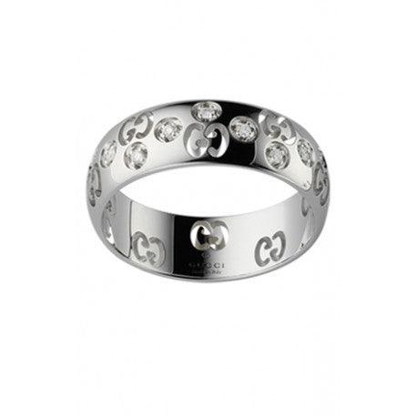 Gucci Icon Bold ring 18kt white gold and diamonds size 15 246484 J8540 9066