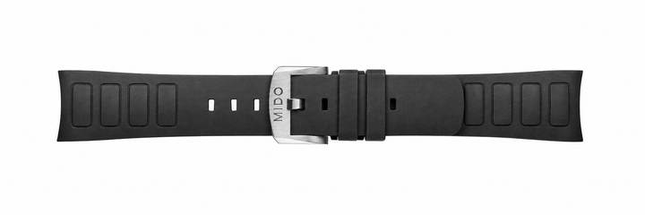 Mido Multifort TV-Armband, schwarze Silikon-Stahlschnalle M852018741 + M610018742