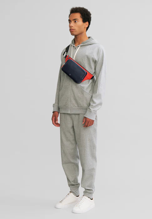 DUDU Herren-Hüfttasche aus farbigem Leder, elegante, geräumige Hüfttasche für Reisen mit Smartphone-Handytasche