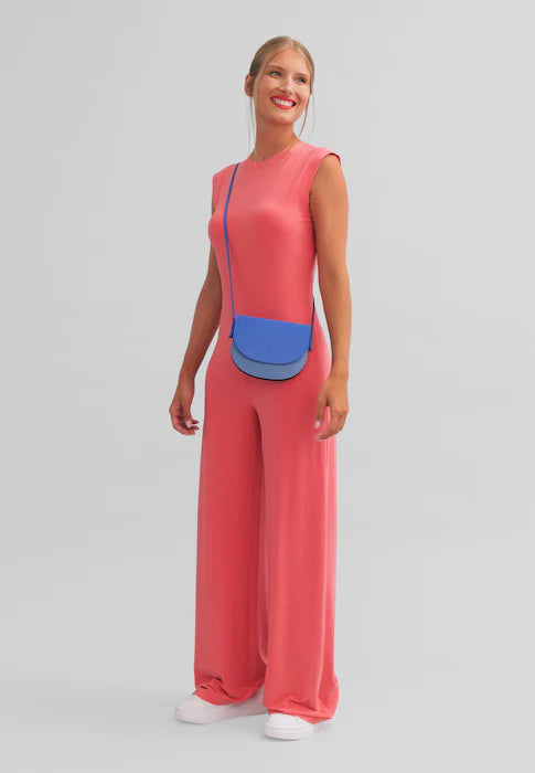 DUDU Kleine Damen-Umhängetasche aus Leder, schlanke Handtasche im kompakten Design mit Knopfverschluss, verstellbarer Schultergurt