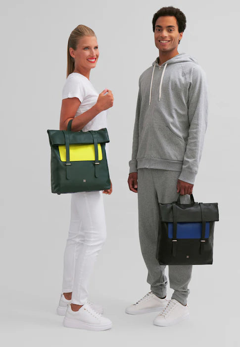 DUDU Bunter Lederrucksack für Männer und Frauen, großer weicher Rucksack, 14 l, viele Taschen, lässiges Sportdesign