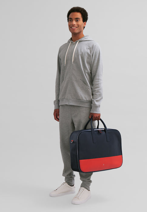 DUDU Reisekoffer für Männer und Frauen aus hochwertigem Leder, 33 l Reiserucksack, Handgepäck, Umhängetasche mit Reißverschluss