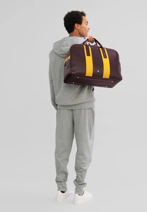 DUDU Leder-Reise-Umhängetasche, Wochenend-Sporttasche für Männer und Frauen, 32 l, groß, 49 cm, Wochenend-Reisetasche