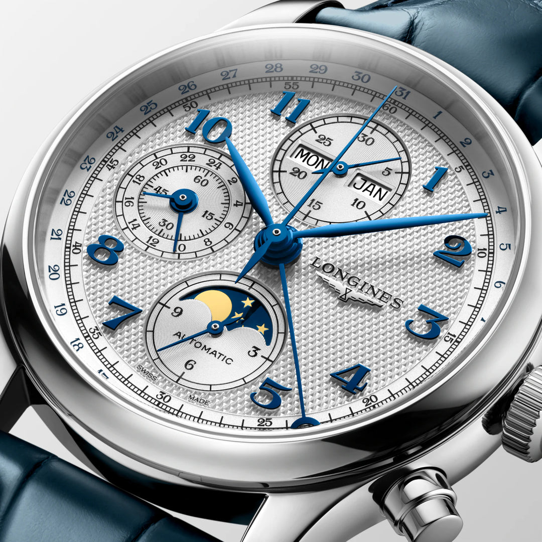 Longines Uhr Master Collection Chrono Moonphase 41 mm Silber Automatik Stahl L2.962.4.73.2