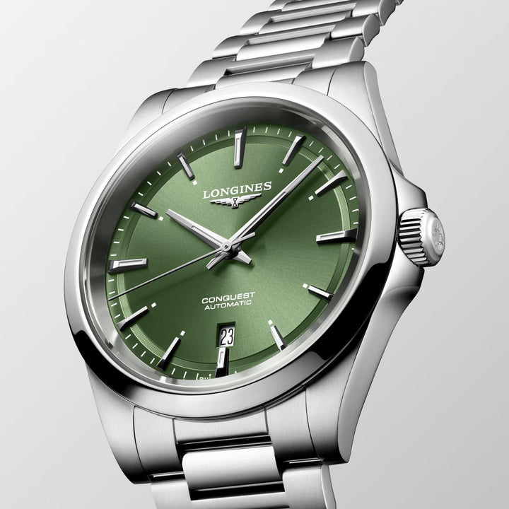 Longines orologio Conquest 2023 41mm verde acciaio automatico L3.830.4.02.6 - Capodagli 1937