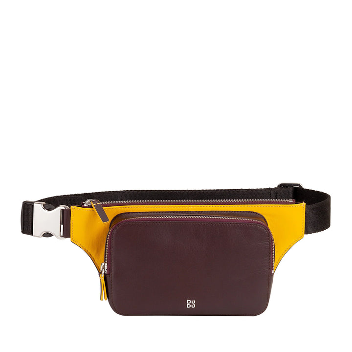 DUDU Herren-Hüfttasche aus farbigem Leder, elegante, geräumige Hüfttasche für Reisen mit Smartphone-Handytasche