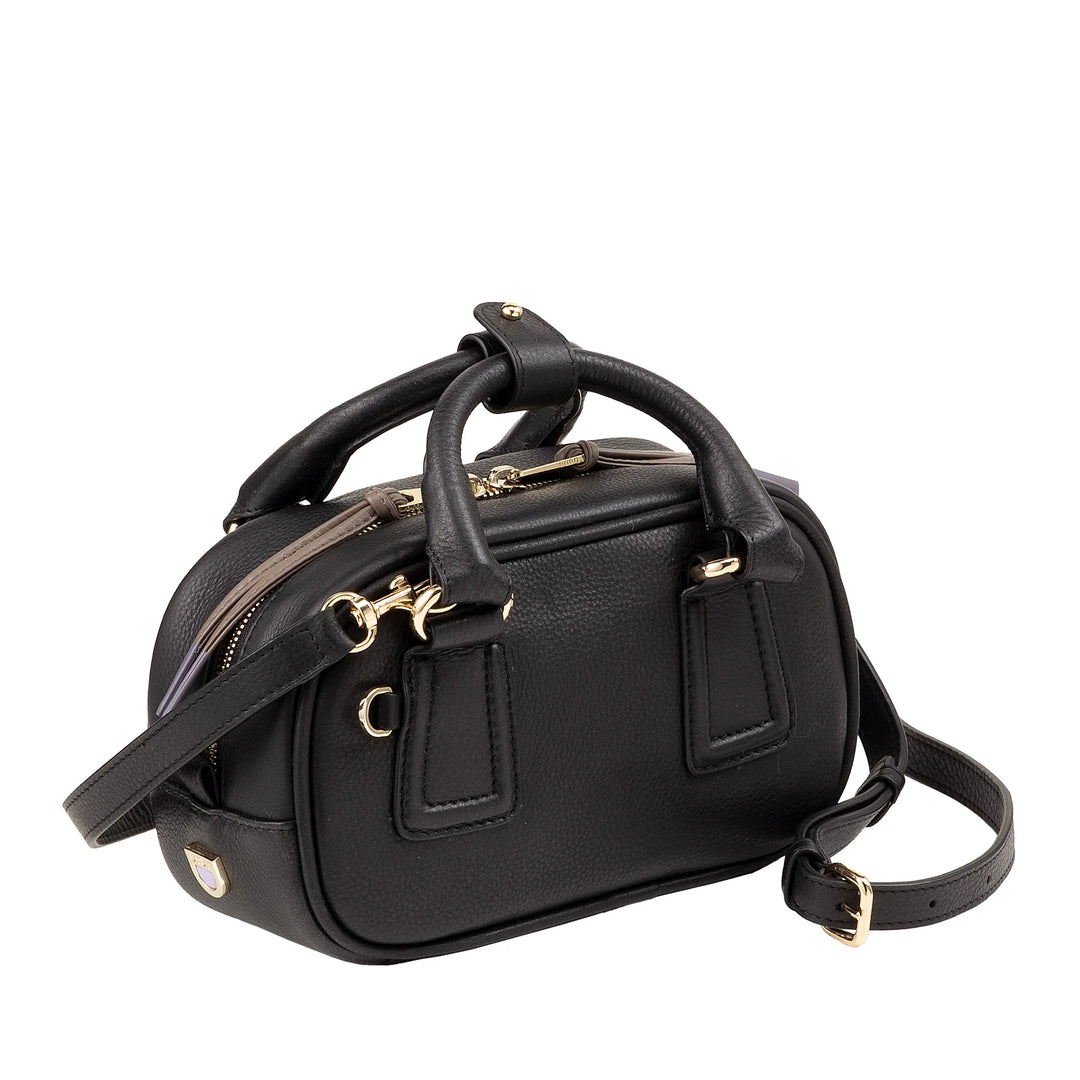 DUDU Damen-Minitasche aus mehrfarbigem Leder – kleine elegante Handtasche mit verstellbarem Schultergurt und Griffen – kleine kompakte Handtasche