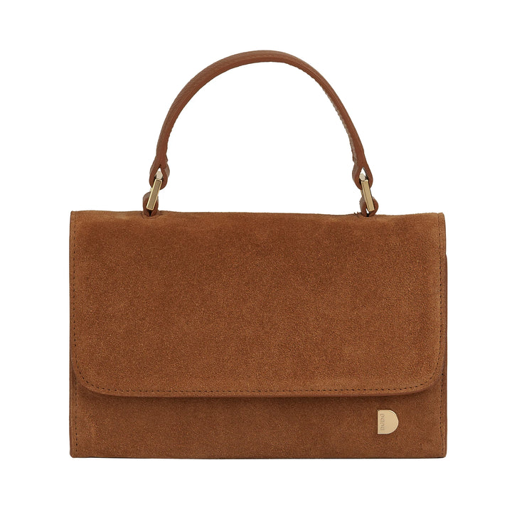 DUDU Petit Sac Femme en Cuir Véritable Fabriqué en Italie, Sac à Main et Sac Bandoulière, Cuir Pleine Fleur ou Daim - Mini Sac avec Bandoulière Ajustable et Amovible, Rabat avec Fermeture Magnétique