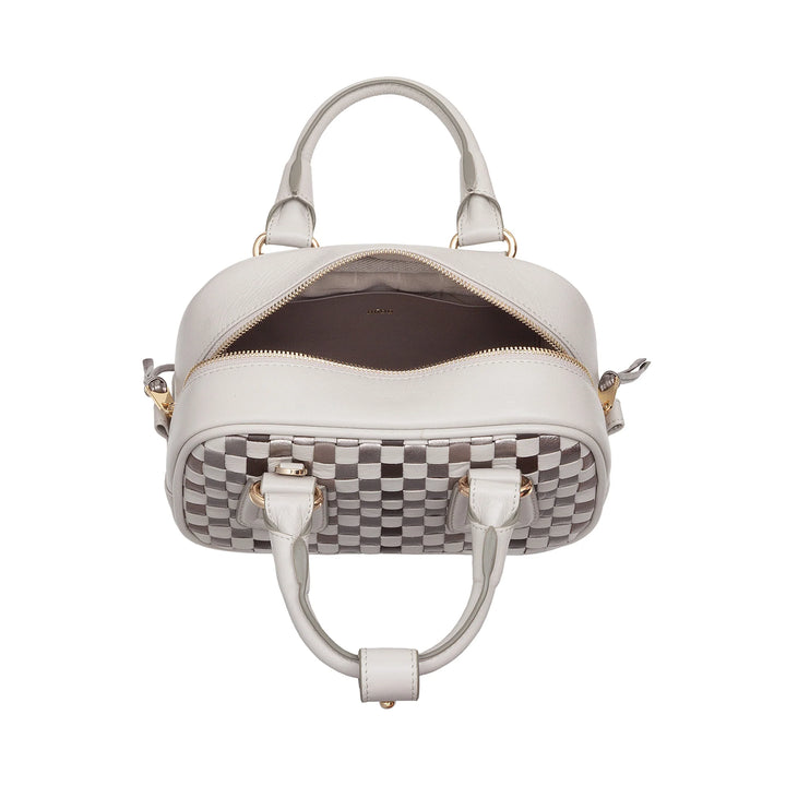 DUDU Damen-Minitasche aus mehrfarbigem gewebtem Leder – kleine elegante Handtasche mit verstellbarem Schultergurt und Griffen – kleine kompakte Handtasche