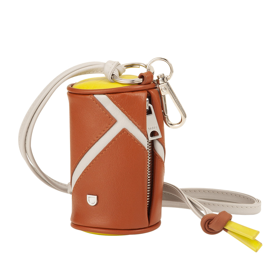 DUDU AirPods-Kopfhörerhülle aus Leder mit Reißverschluss – Mini-Unisex-Tasche mit Riemen, Sport-Tennis-Design, für Schlüssel und Münzen