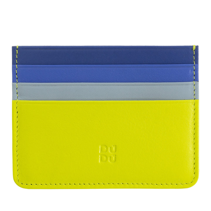 Colorful Nappa leather credit card holder with 6 pockets DUDU