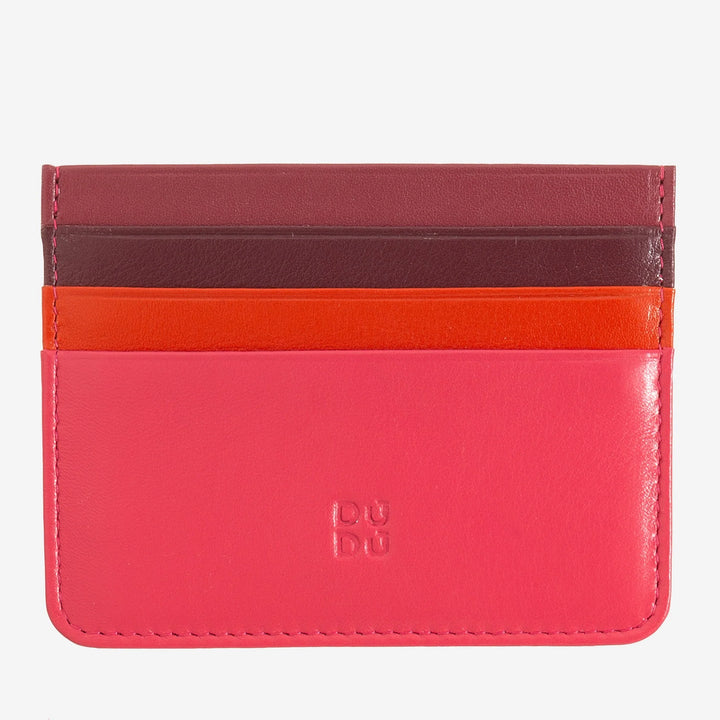 Colorful Nappa leather credit card holder with 6 pockets DUDU